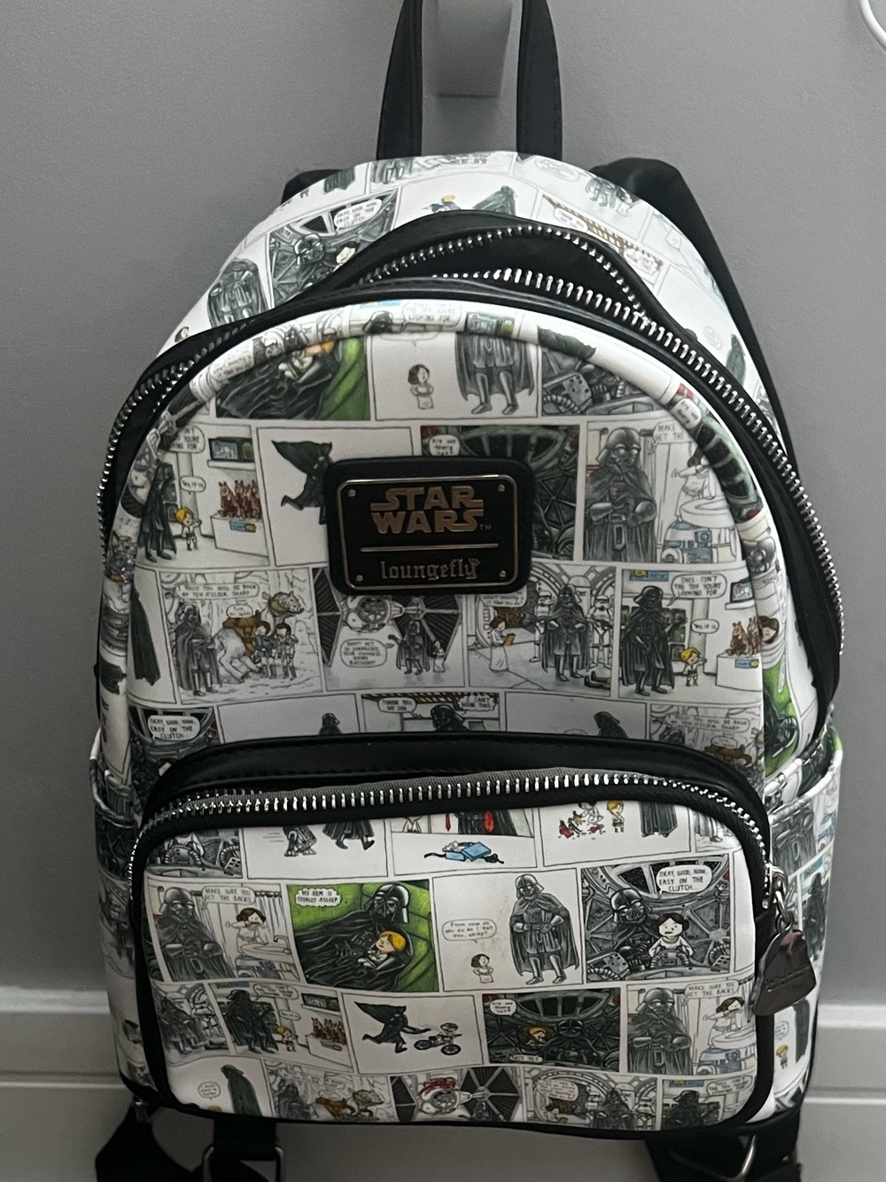 Loungefly Star Wars Comic Panel Mini Backpack - White/Black/Green Accents